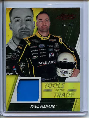 2017 Panini Absolute NASCAR Tools Of Trade RED Sheet Metal Paul Menard #25/25 • $8.99