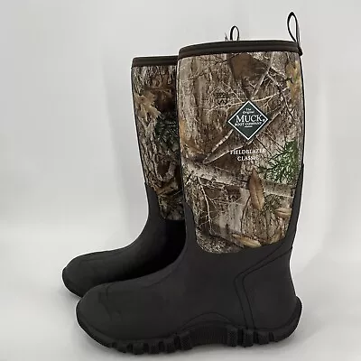 Muck Brand Fieldblazer Classic Fleece Boots Sz 7 Brown/Realtree Edge Camo Rubber • $89.95