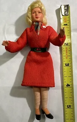 Vtg 50’s Rare Caco  German Miniature Dollhouse Mom Doll Mohair Wig • $24