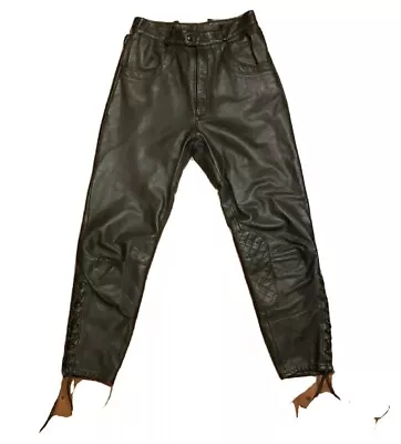 Vintage Hein Gericke Leather Pants Biker Laced Lined RO Yves Biker 29 • $45