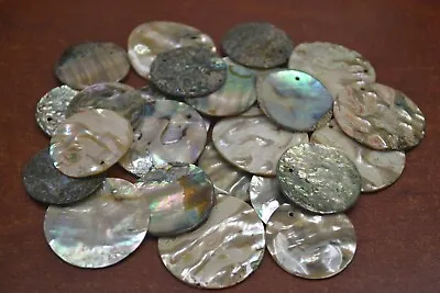 24 Pcs Drilled Round Abalone Shell Blank Disc Pendants 30mm #3062a • $20