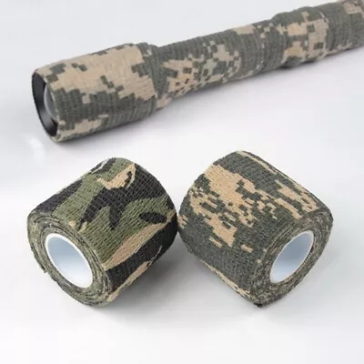 Self-adhesive Camo Wrap Cycling Hunting Bandage Stealth Tape Non-Woven 4.5M • £3.39