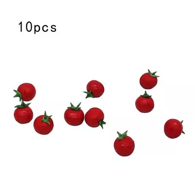 10Pcs 1:12 Scale Dollhouse Resin Artificial Fake Miniature Fruit Tomato Kitchen • $15.56