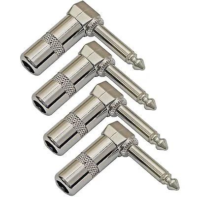 4PACK Right Angle 1/4 TS Mono Phone Plug Guitar Audio Connector 6.3mm Phono Jack • $9.60