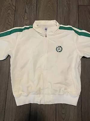 Vintage Starter Boston Celtics Official NBA White Zip-up Warmups Jacket Adult XL • $40