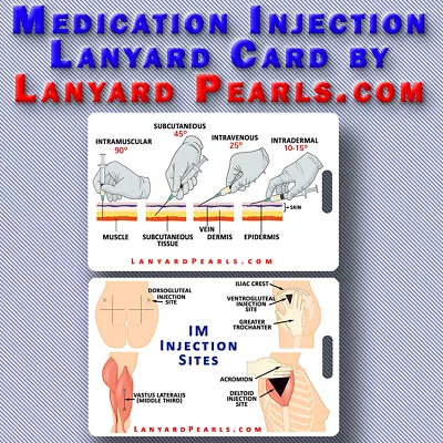 Medication Injection Techniques + IM Injections Lanyard Reference Card  • $2.60