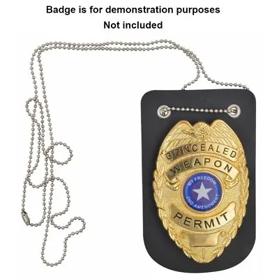 $12.99 • Buy Law Enforcement Badge Holder Genuine Leather Universal Black Wallet