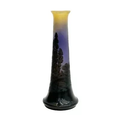 Emile Galle French Acid Etched Scenic Cameo Glass Vase Circa 1880 Cracked 18  • £791.80