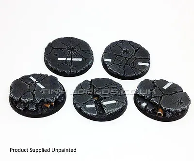 40mm Round Urban Rubble Resin Bases - Warhammer 40K 40000 City Road Concrete • £7.99