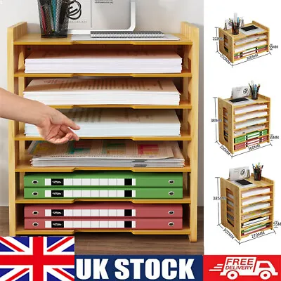 Office Filing Trays Letter Rack Desk Organiser Paper A4 Document Holder Rack UK • £14.89