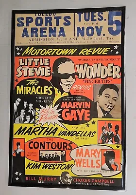 Stevie Wonder Motown Revue Toledo Sports Arena Concert Poster 11 X 17 Framed • $21.99