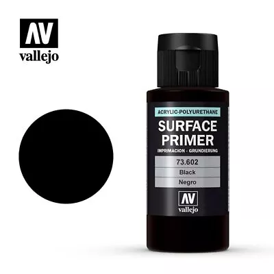 Vallejo VAL73602 Black Surface Primer 60ml Polyurethane Acrylic Airbrush Paint • £8.95