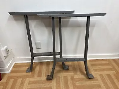 Vintage Industrial TABLE LEGS Pair Steel Metal Work Bench Ends MACHINE AGE Set • $99.99