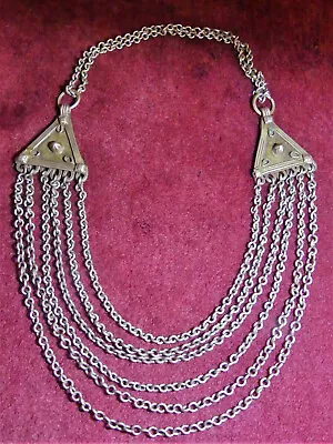 £34.95 • Buy Vintage Tribal Ethnic Belly Dance Kuchi/Banjara Multi Chain Triangles Necklace