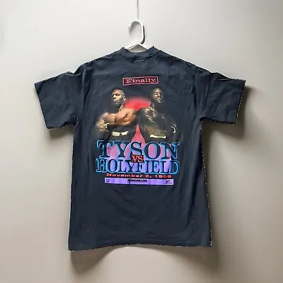 Vintage 1996 Holyfield Vs Tyson Boxing T Shirt Exclusive MGM Grand T Shirt Large • $175