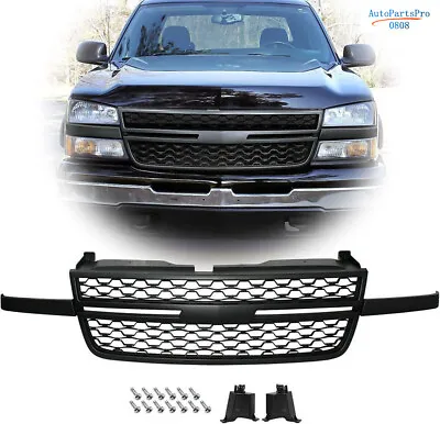 Front Upper Grille For 05-07 Chevy Silverado 1500 2500HD 3500 Black Replacement • $96.99