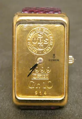 CORUM Swiss 18k Case Ladies Mechanical Ladies Watch W/ 10g .999 Gold Ingot Bar • $2999
