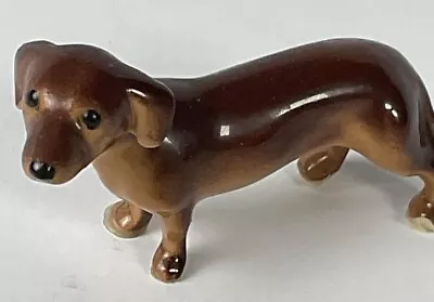 Vintage Hagen Renaker Miniature Ceramic Figurine Reddish/Brown Dachshund Mini 2  • $10.99