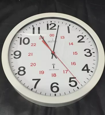 Acctim 74172 Wall Clock Radio Controlled Metal Case 12/24Hr Very Good CONDITION  • £20.94