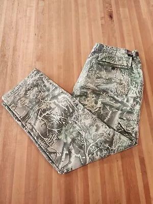 VTG Cabelas Camouflage Cargo Hunting Camo Pants Mens 38x30 Actual 36x30 Faded • $29.99