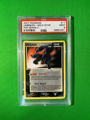 $8799.95 • Buy Pokemon 2007 Umbreon Gold Star 17/17 Pop Series 5 PSA 9 Mint Retro Vintage Rare
