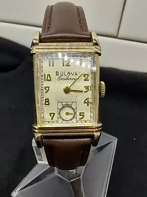 VINTAGE BULOVA 1951 EXCELLENCY 10K GF 21J Men's Watch • $135