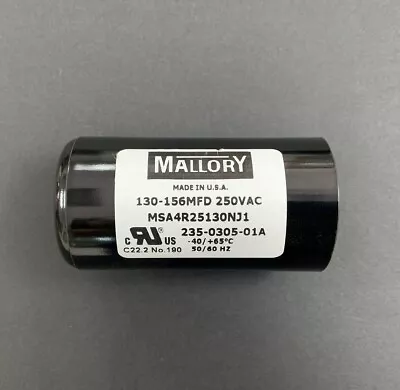 130-156uf Mallory Motor Start Capacitor MSA4R25130NJ1 240V 150mfd 250V • $40