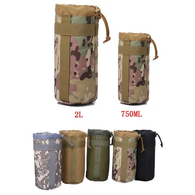 Outdoor Tactical Gear Military Molle System Water Bottle Bag Kettle Pouch Holder • $16.27