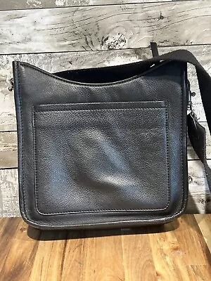 J.Jill Pebbled Leather Crossbody Bag With Adjustable Strap Black Zipper Closure • $20