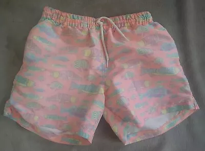 VTG Chubbies Swim Trunks Mens Small Pink Bathing Suit Fish Mesh Lined Swimming  • $19.99