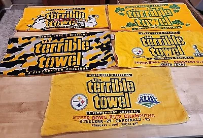 Pittsburgh Steelers Myron Cope’s Official The Terrible Towel Lot Of 5. • $34.99