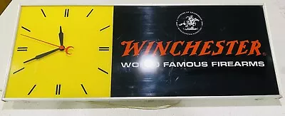 Winchester Logo Advertising Clock Sign Light World Famous Firearms Vintage *READ • $999.95