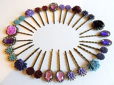 £2.99 • Buy  Purple Bobby Pins Hair Pins Grips Clips Slides Vintage Accessories Flower Girls