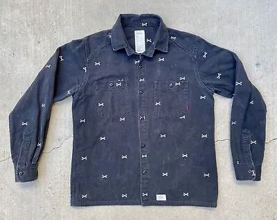 WTAPS Long Sleeve Crossbones Button Up Military BDU Shirt (Black) MEDIUM NBHD • $189.99