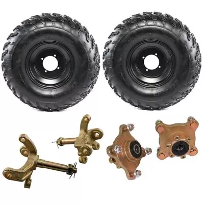 2pc 10  Inch 22x10-10 Tyre Rim Wheel + 4 Bolt Hub Stub Axle For ATV Quad Buggy • $399.34