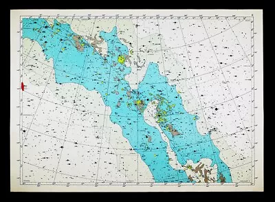 1962 Becvar Star Map 5 North Sky Chart Milky Way Lacerta Galactic Astronomy • $48