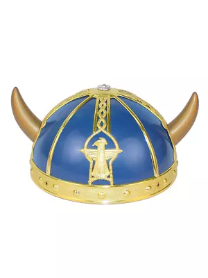 Child's Horned Silver And Blue Viking Helmet Costume Accessory • $12.07