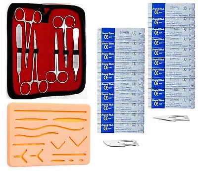 $19.99 • Buy Suture Practice Kit Complete Suture Training Kit With Silicone Pad 27 Pcs