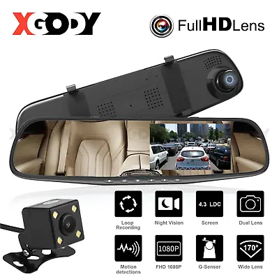 $35 • Buy 4  1080P Dash Camera Front Rear View Cam Car DVR Tail Reversing Mirror Recorder