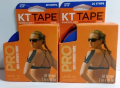 2 KT Tape Pro 10  Precut Kinesiology Elastic Sports Roll 20 StripsSonic Blue • $34.99