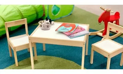 IKEA LATT Children's Small Table And 2 Chairs Wooden Pine Kids Furniture Set New • £44.99