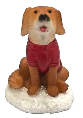 ST NICHOLAS SQUARE VILLAGE ACCESSORY   DOG In RED SWEATER  * NEW * FREE SHIPPING • $12.50