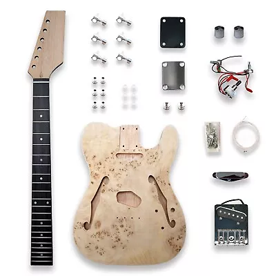 DIY Electric Guitar Kit Beginner Kits Birdseye Maple Veener Top Mahogany Body • $149.99