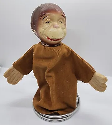 1930's - 1940's Antique Monkey Hand Puppet Composition Children's Toy & Stand  • $49.99