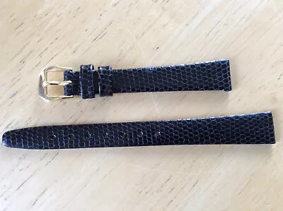 New Black 12mm Real Lizard For Movado Watch Band By Kreisler $24.95 • $5