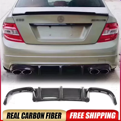 REAL Carbon Fiber Rear Bumper Diffuser Lip For Benz W204 C300 C250 C63 AMG 08-11 • $311.59