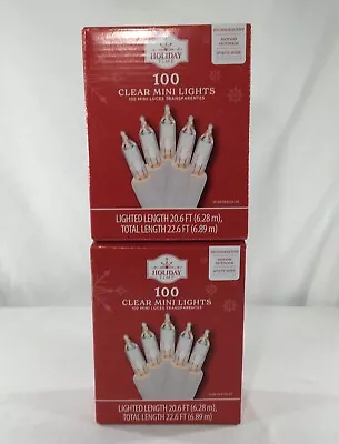 $14.99 • Buy Holiday Time 100 Clear Incandescent Mini Lights, 2 Pack, White Wire