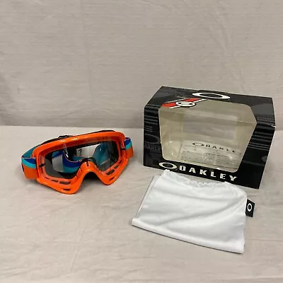 Oakley XS O Frame MX Goggles Heritage Racer Neon Orange W/ Clear Lens *DISPLAY • $33.75