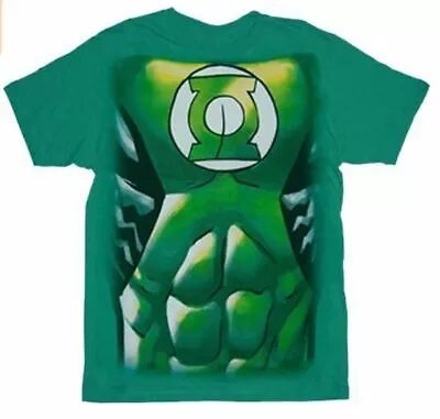 Adult Green DC Comics Green Lantern Muscle Costume Suit Print T-shirt Tee • $12.95