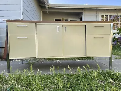 Steelcase Vintage Mid Century Modern Metal Retro Tanker Credenza • $1000